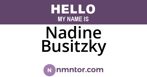 Nadine Busitzky