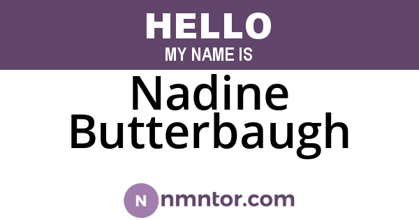 Nadine Butterbaugh