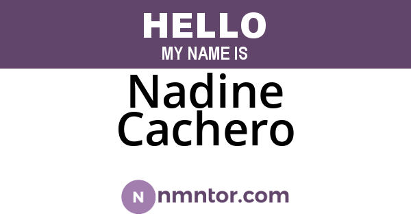 Nadine Cachero