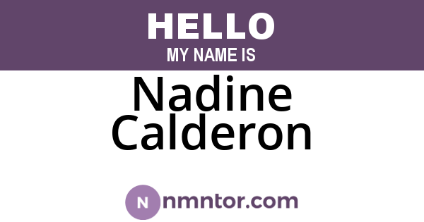 Nadine Calderon