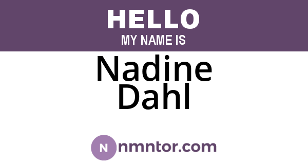 Nadine Dahl