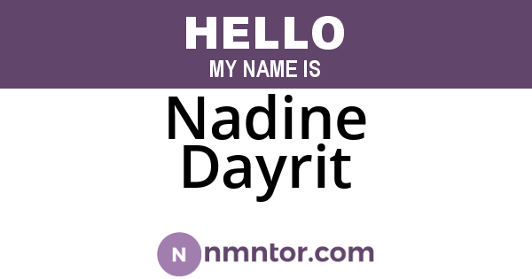 Nadine Dayrit