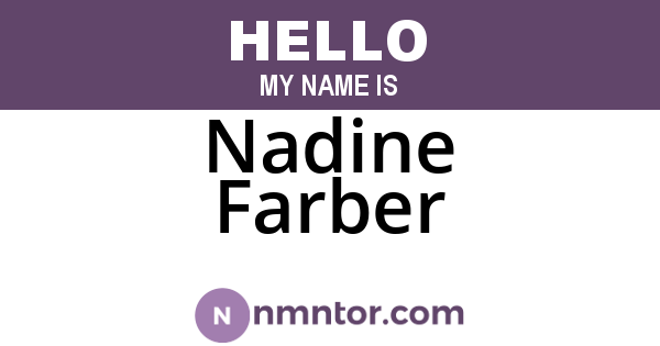 Nadine Farber
