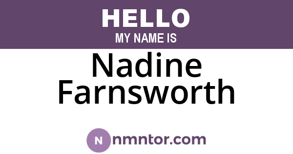 Nadine Farnsworth