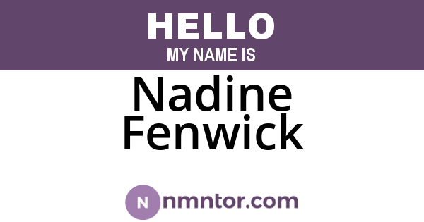 Nadine Fenwick