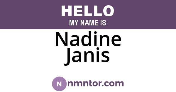 Nadine Janis