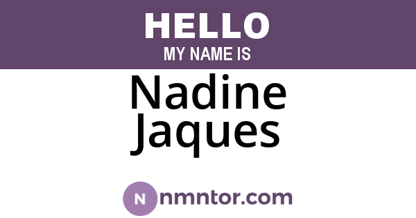 Nadine Jaques