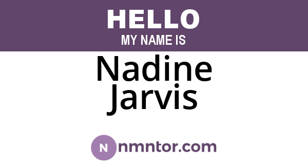 Nadine Jarvis