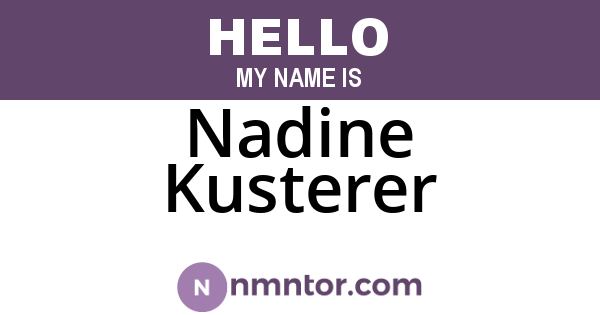Nadine Kusterer