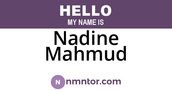 Nadine Mahmud