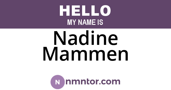 Nadine Mammen