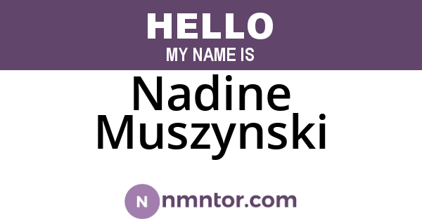 Nadine Muszynski