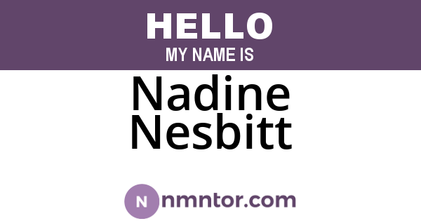 Nadine Nesbitt