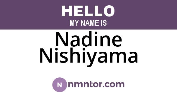 Nadine Nishiyama