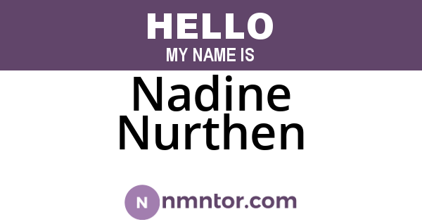 Nadine Nurthen