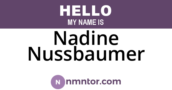 Nadine Nussbaumer
