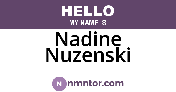 Nadine Nuzenski