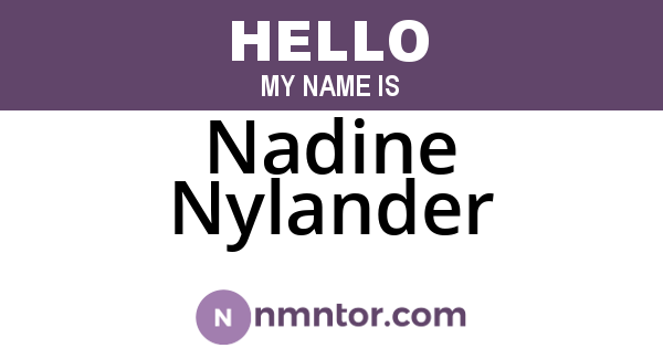 Nadine Nylander