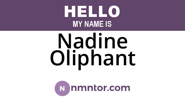 Nadine Oliphant
