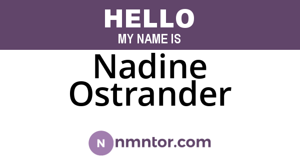 Nadine Ostrander