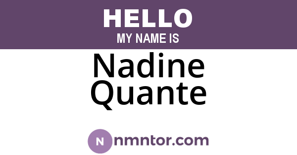 Nadine Quante