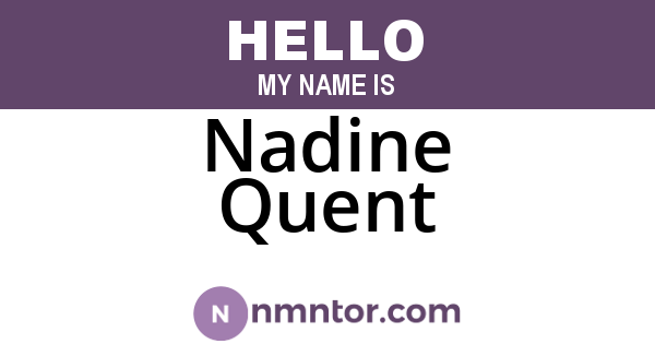 Nadine Quent