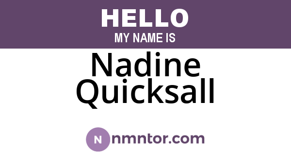 Nadine Quicksall