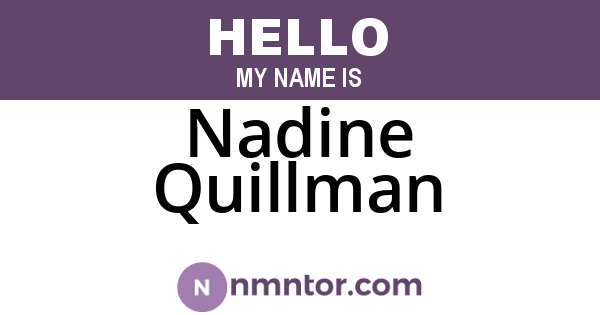Nadine Quillman
