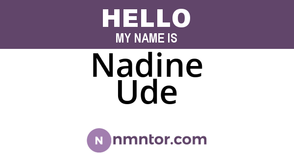 Nadine Ude