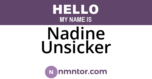 Nadine Unsicker