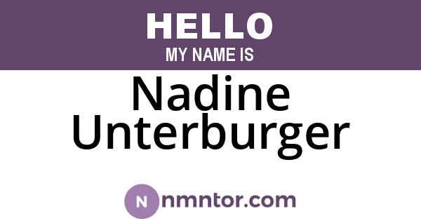 Nadine Unterburger