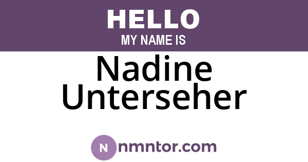 Nadine Unterseher