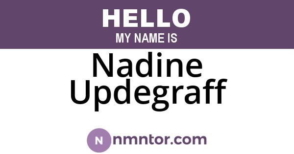 Nadine Updegraff
