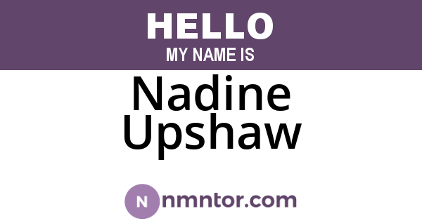 Nadine Upshaw
