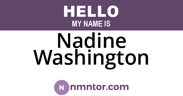 Nadine Washington