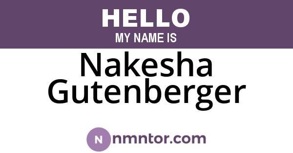 Nakesha Gutenberger