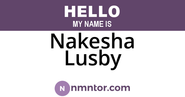 Nakesha Lusby