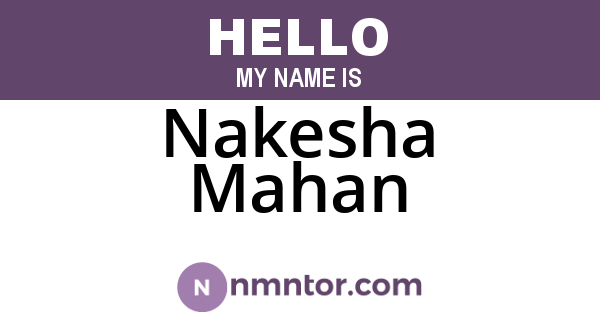 Nakesha Mahan