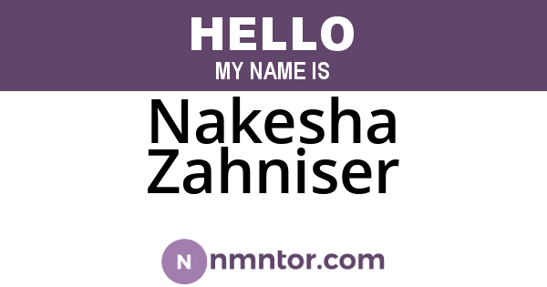 Nakesha Zahniser