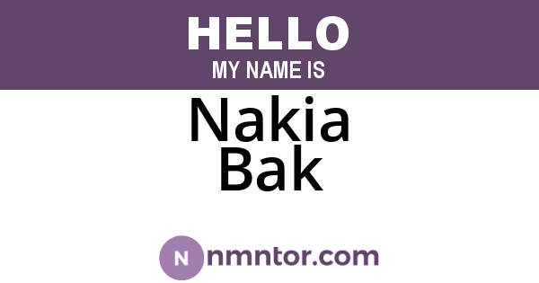 Nakia Bak