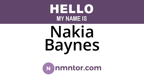 Nakia Baynes