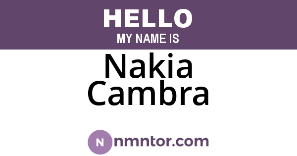 Nakia Cambra