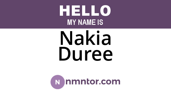 Nakia Duree
