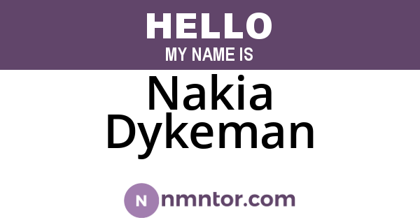 Nakia Dykeman