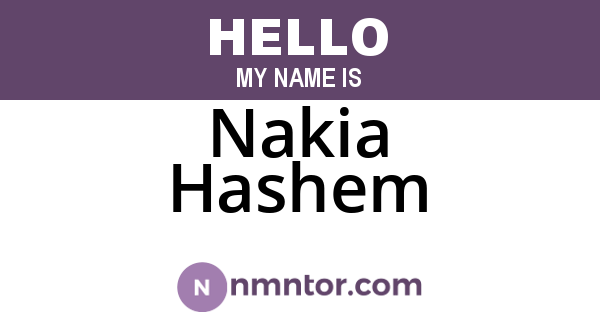 Nakia Hashem