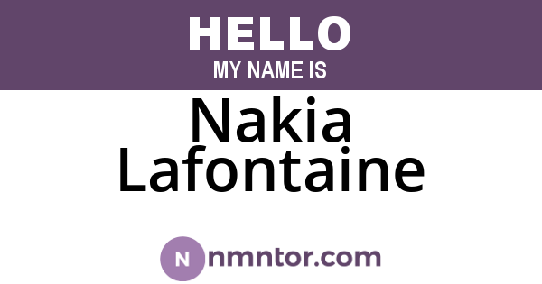 Nakia Lafontaine