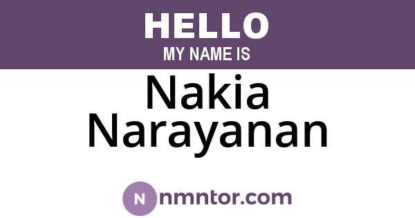 Nakia Narayanan