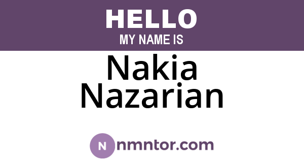 Nakia Nazarian