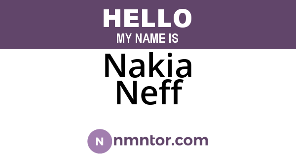 Nakia Neff