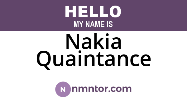 Nakia Quaintance